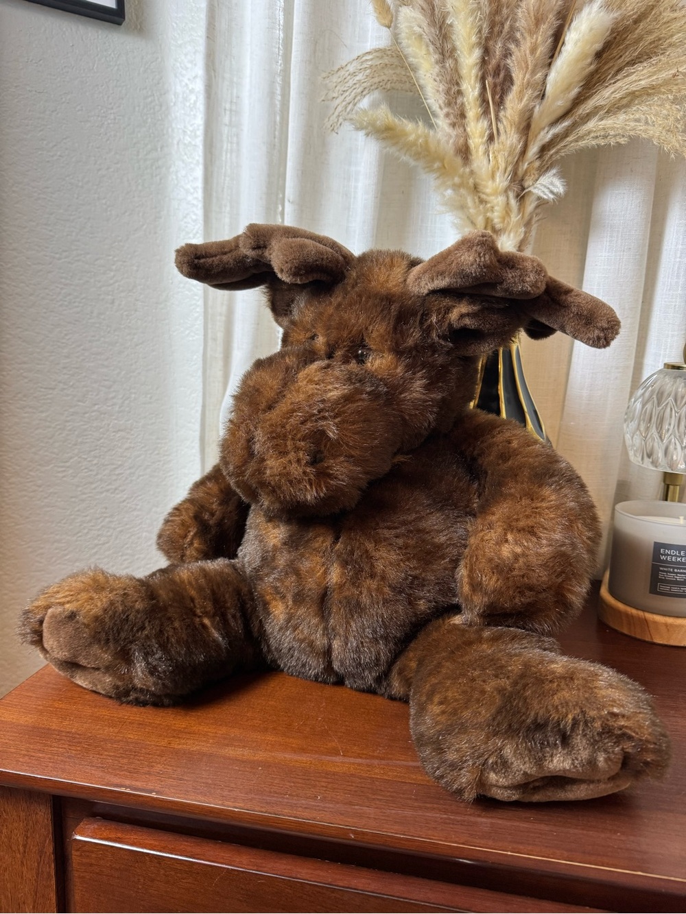 Vintage FAO Schwarz Fifth Avenue Large Moose Plush Stuffed Animal Soft Brown